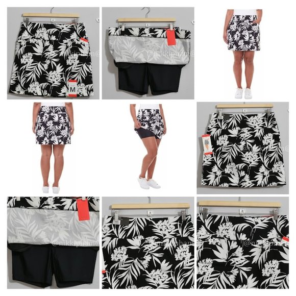S.C & CO Dresses & Skirts - .C. & CO Ladies' Skort Pull-On, Tummy Control Waistband in floral black